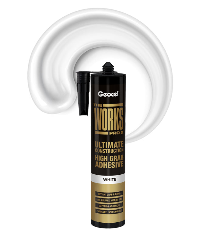 Geocel The Works Pro X High Grab Adhesive - 290ml Cartridge - White