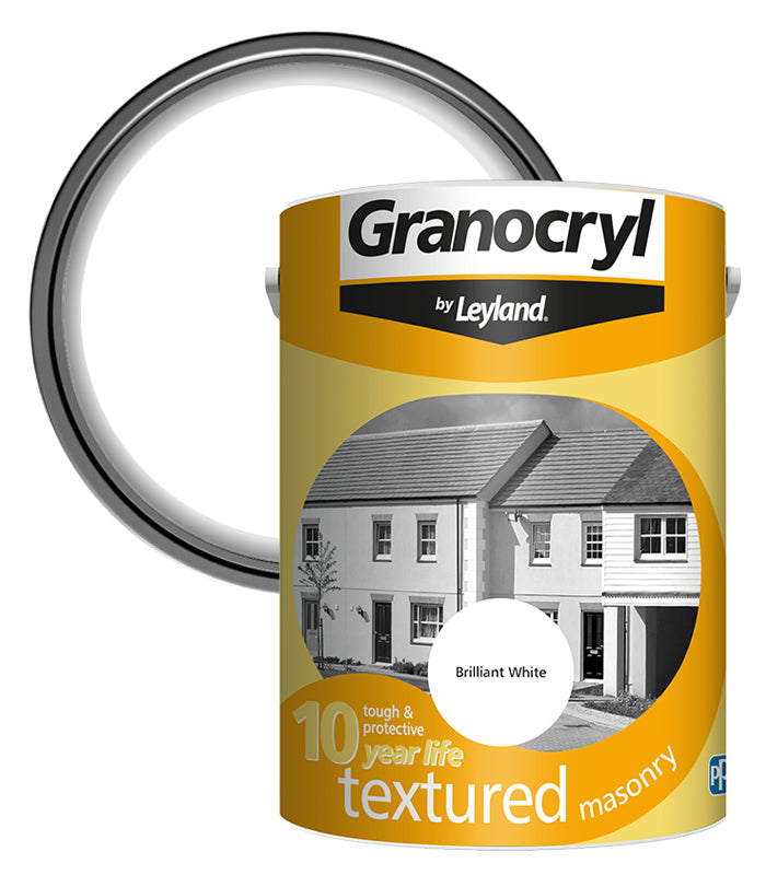 Granocryl Textured Exterior Masonry Paint - 5L - Brilliant White