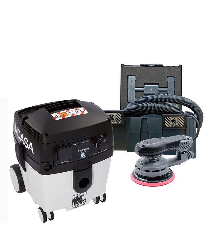 Indasa PRO XS Electric Sander with Dust Extractor + Free Storage Box