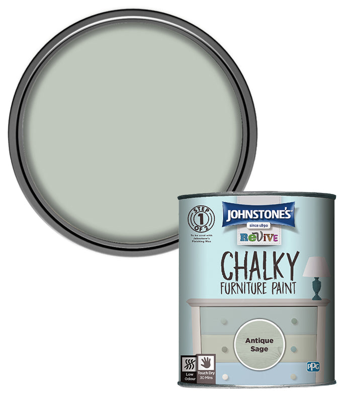 Johnstones Revive Chalky Furniture Paint - Antique Sage - 750ml