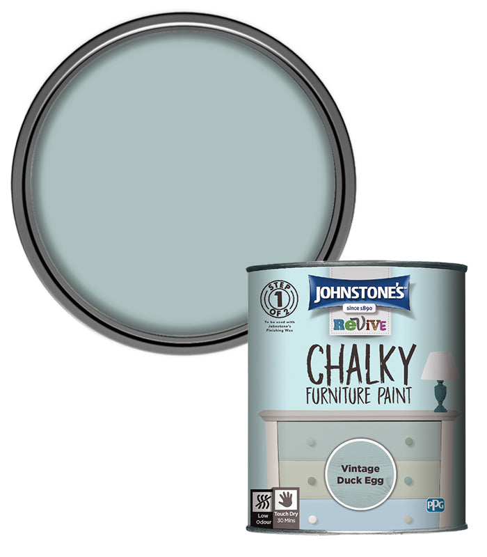 Johnstones Revive Chalky Furniture Paint - Vintage Duck Egg - 750ml