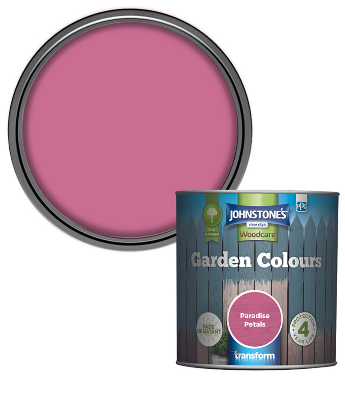 Johnstones Woodcare Garden Colours Paint - 1L - Paradise Petals