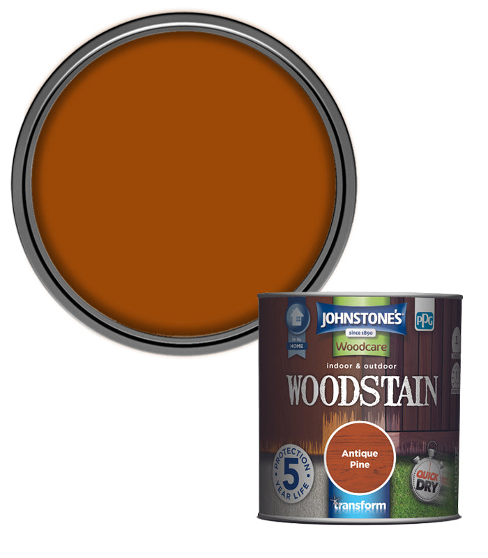 Johnstones Woodcare Indoor and Outdoor Woodstain Paint - 250ml - Antique Pine