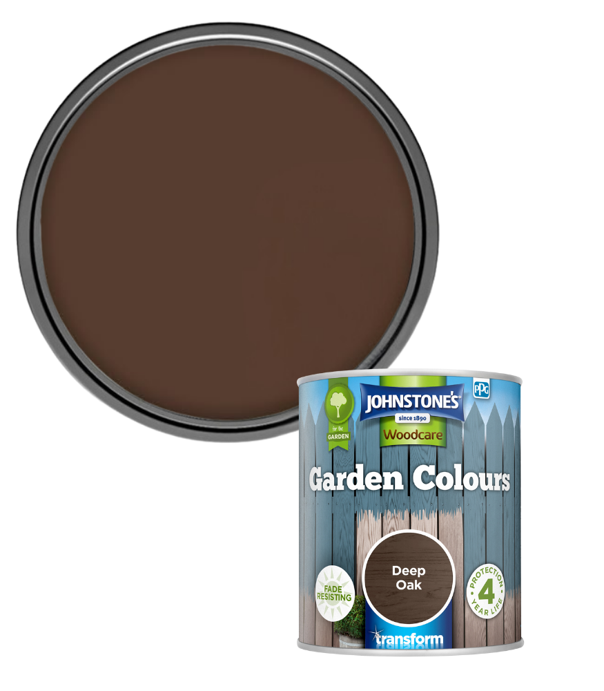 Johnstones Woodcare Garden Colours Paint - 1L - Deep Oak