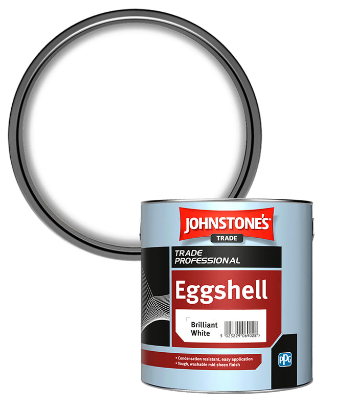 Johnstones Trade Eggshell - Brilliant White - 1 Litre
