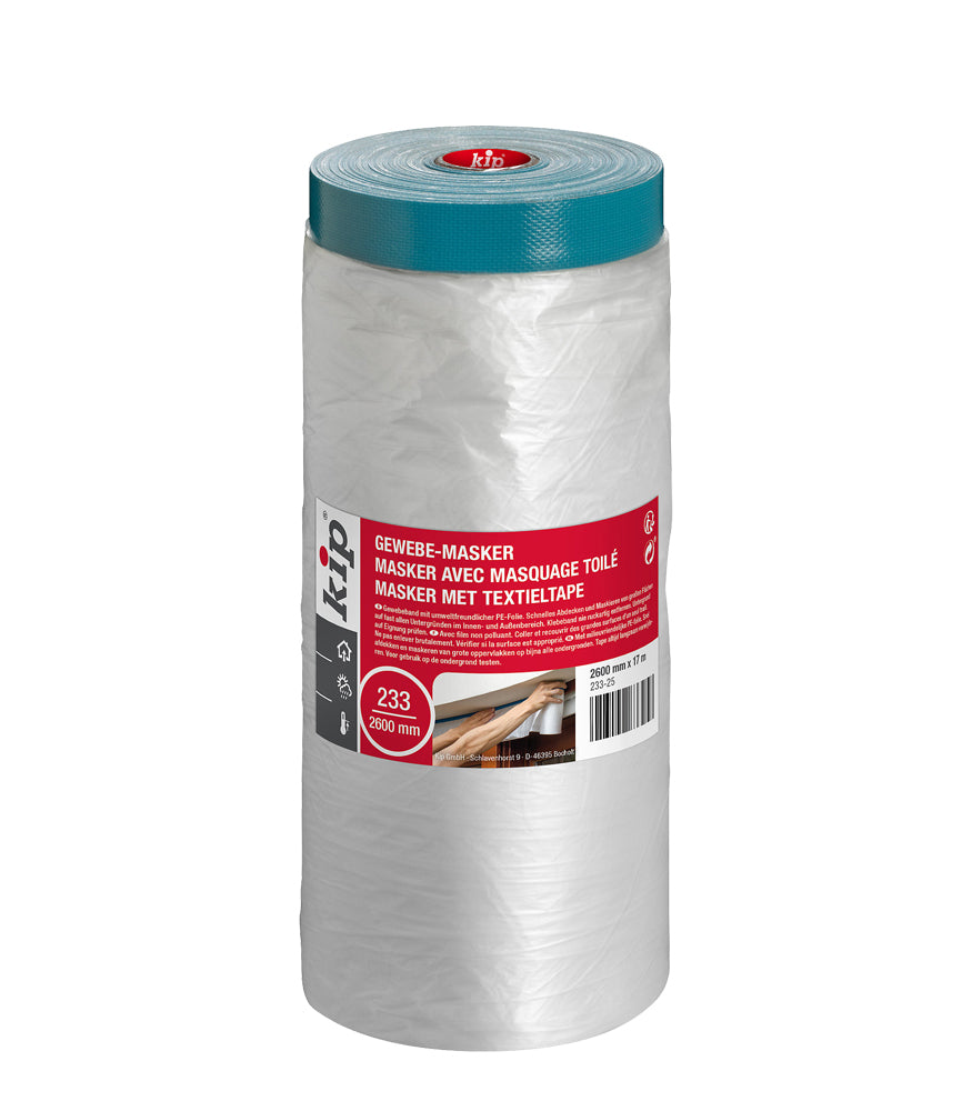 Kip Plastic Masker with Blue Cloth Tape - Premium 2600mm x 17 metres
