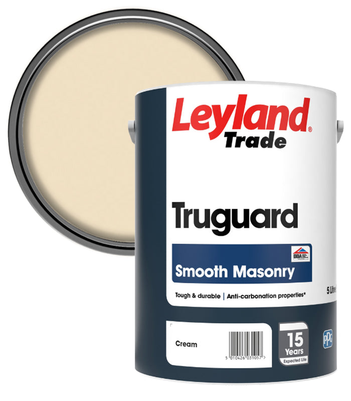 Leyland Trade Truguard 15 Year Masonry Paint - 5 Litre - Cream
