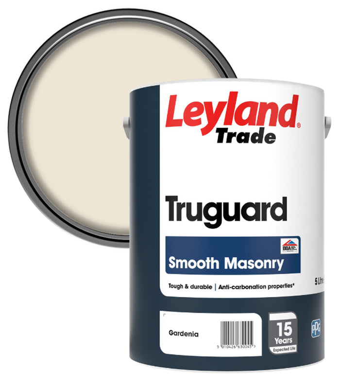 Leyland Trade Truguard 15 Year Masonry Paint - 5 Litre - Gardenia