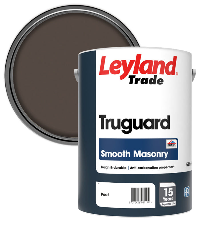 Leyland Trade Truguard 15 Year Masonry Paint - 5 Litre - Peat