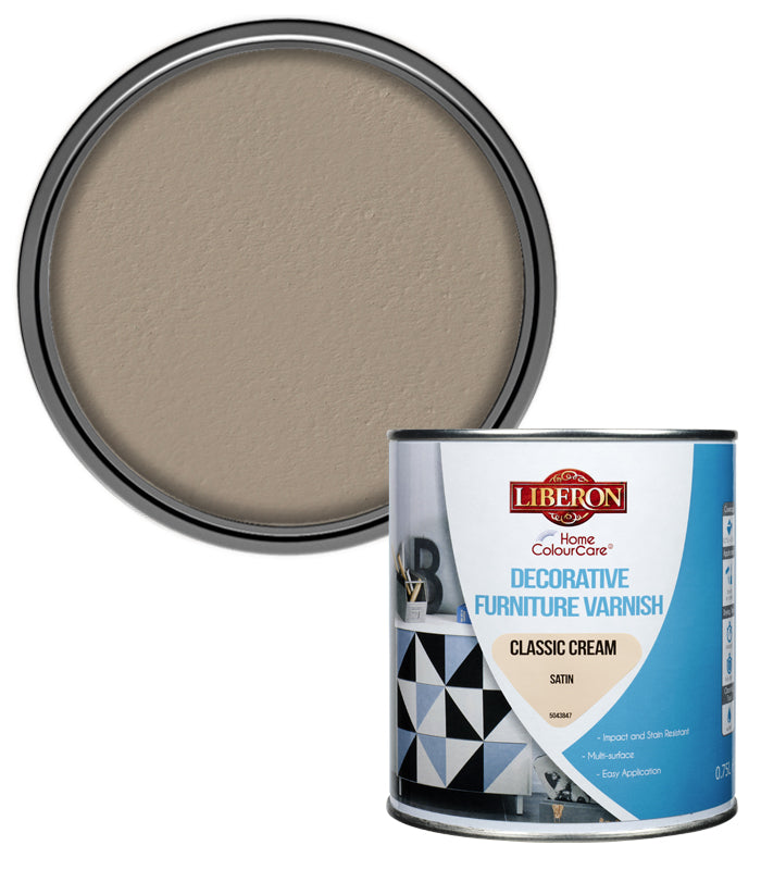 Liberon Decorative Furniture Varnish Paint - 750ml - Classic Cream