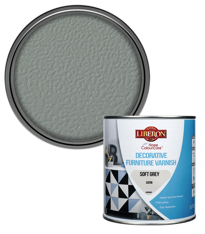 Liberon Decorative Furniture Varnish Paint - 750ml - Soft Grey