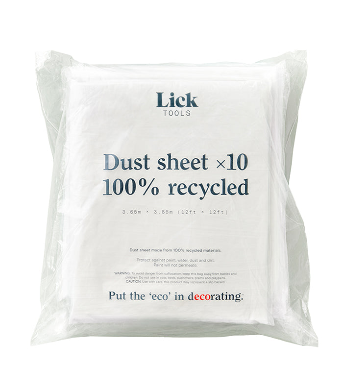 Lick 100% Recycled Dust Sheet - 3.65 m x 3.65 m - 10 Pack