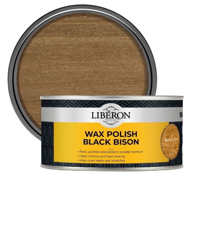 Liberon Wax Polish Black Bison Paste - Medium Oak - 500ml