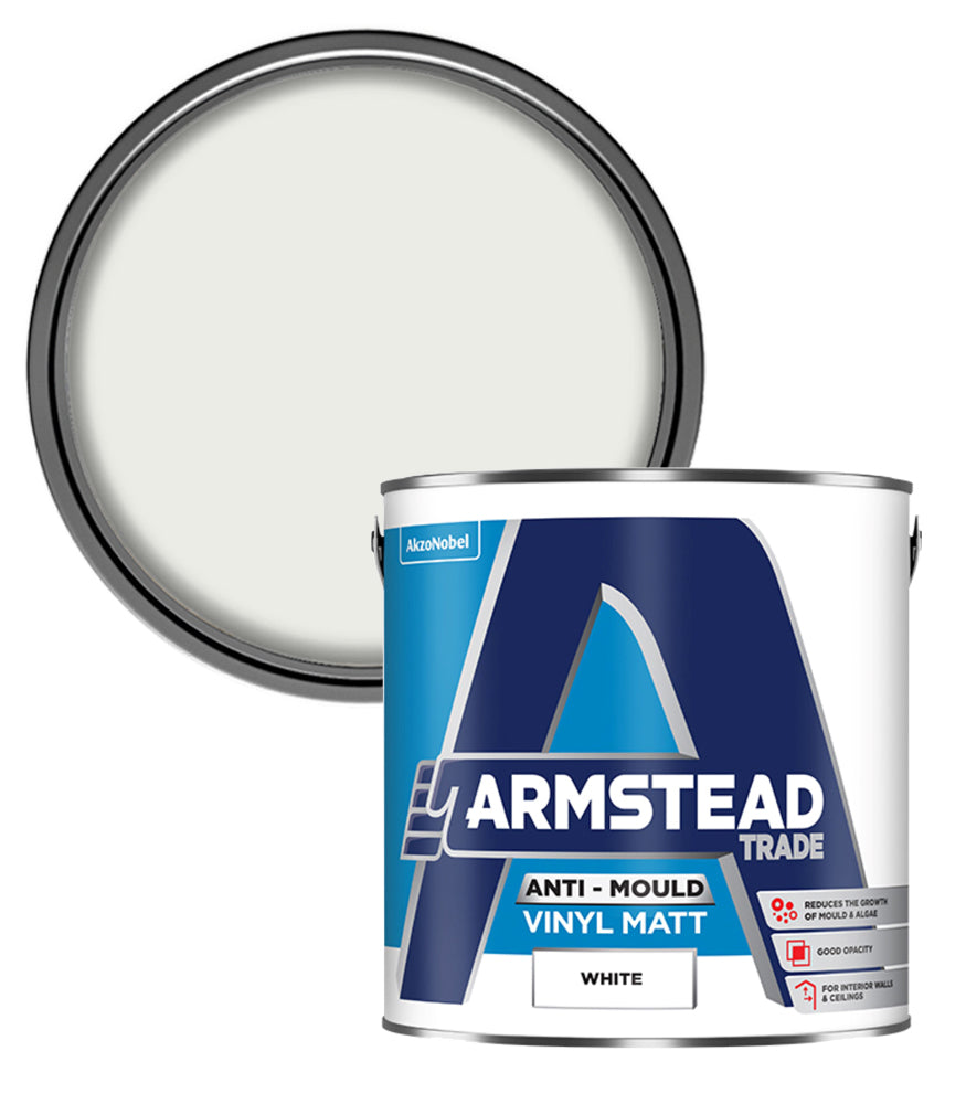 Armstead Trade Anti-Mould Vinyl Matt - White - 2.5 Litre
