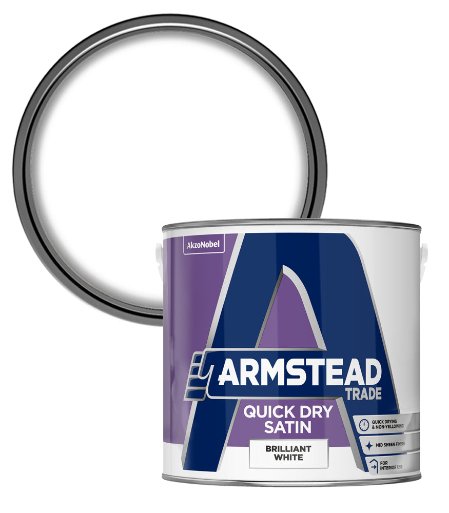 Armstead Trade Quick Dry Satin - Brilliant White - 2.5 Litre