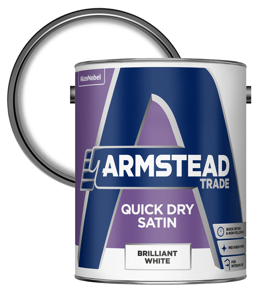 Armstead Trade Quick Dry Satin - Brilliant White - 5 Litre