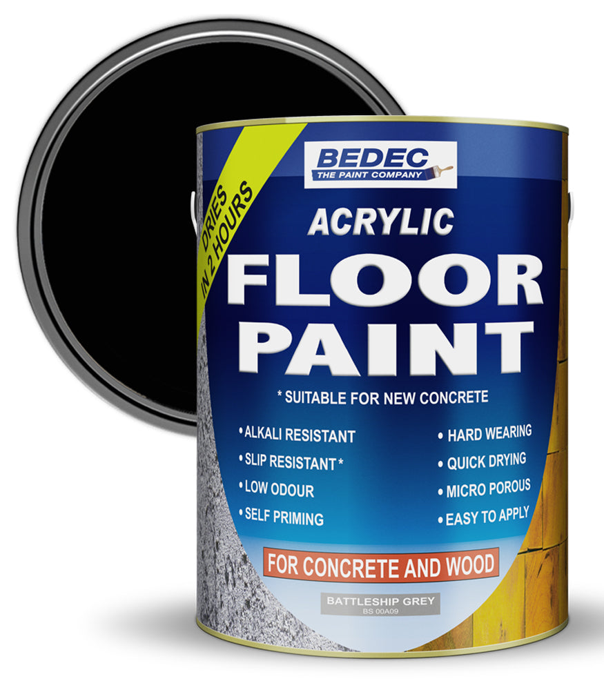 Bedec Acrylic Floor Paint - Black - 5 Litre