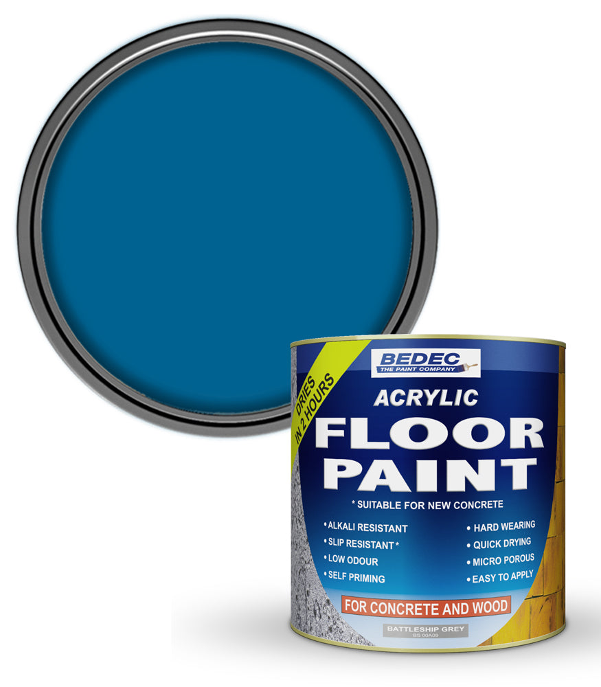 Bedec Acrylic Floor Paint - Blue - 1 Litre