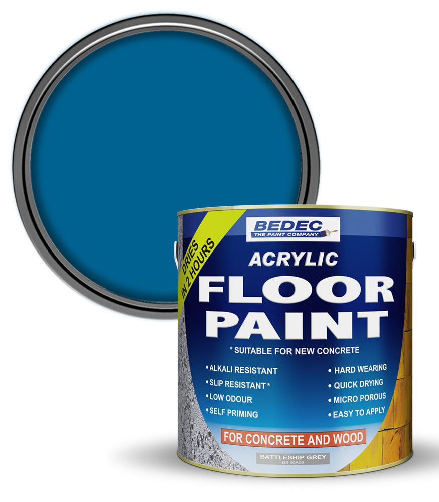Bedec Acrylic Floor Paint - Blue - 2.5 Litre