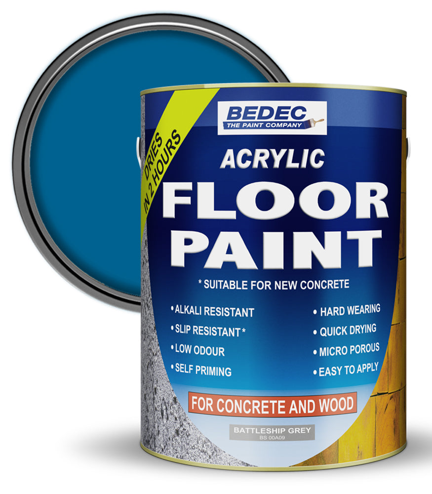 Bedec Acrylic Floor Paint - Blue - 5 Litre