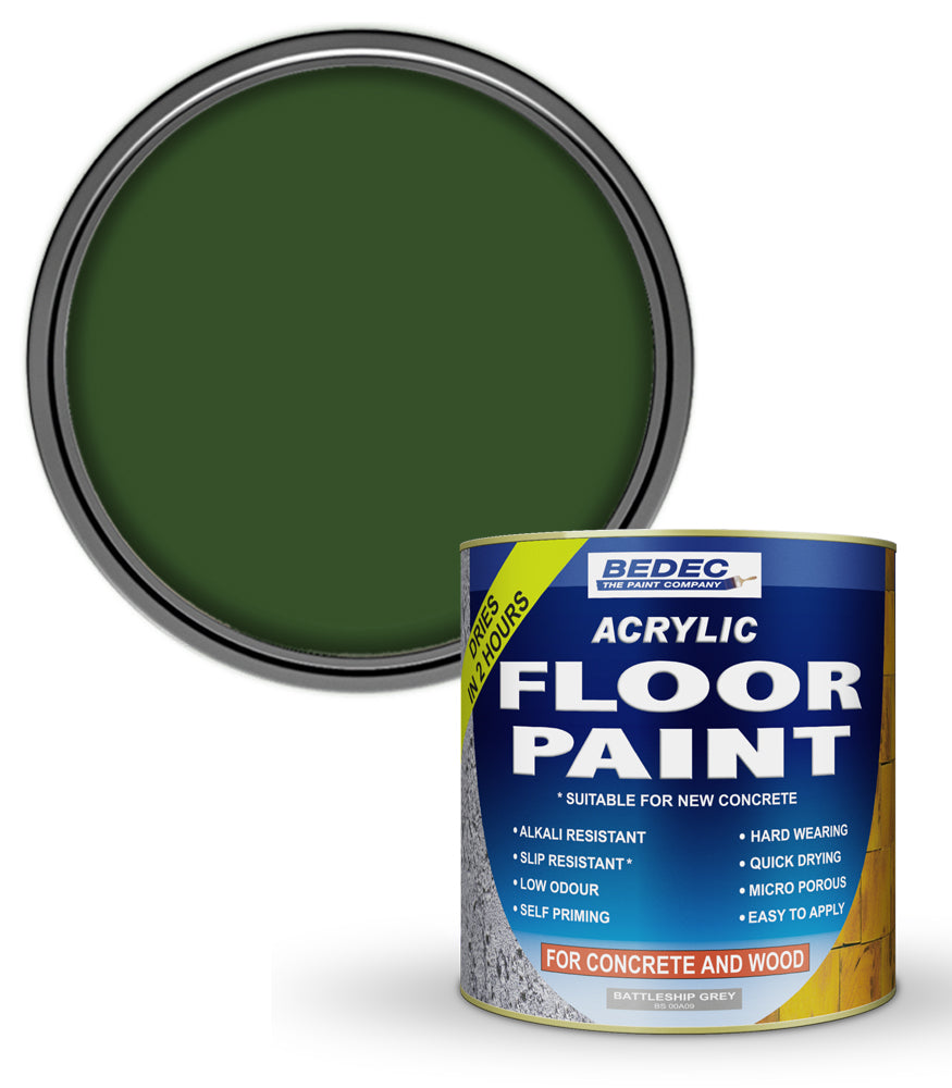 Bedec Acrylic Floor Paint - Dark Green - 1 Litre