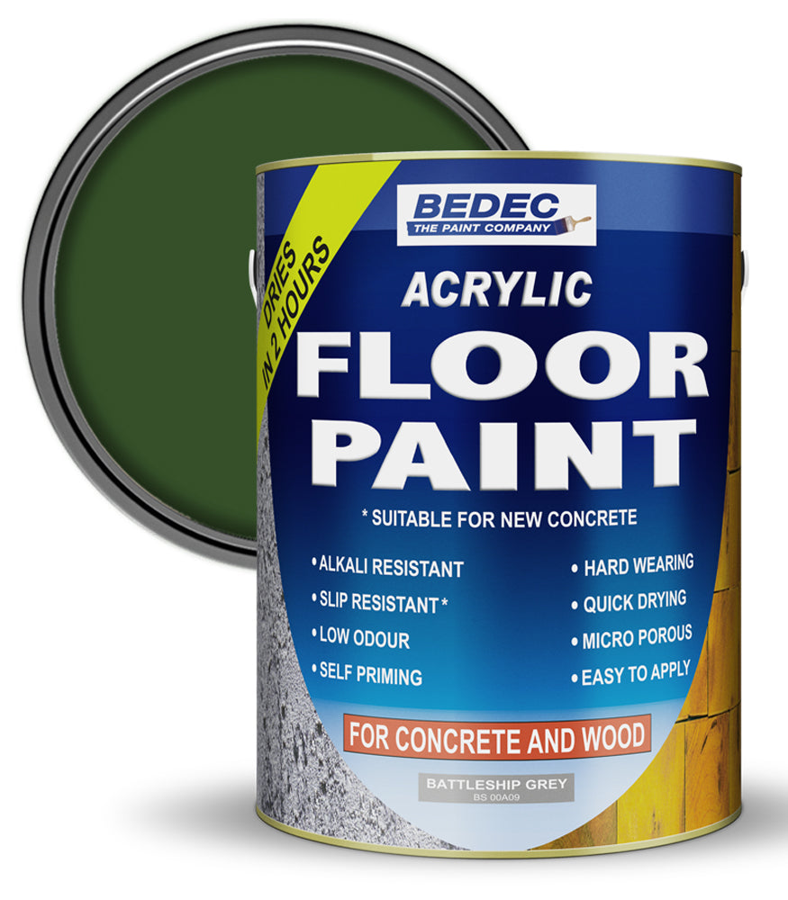 Bedec Acrylic Floor Paint - Dark Green - 5 Litre