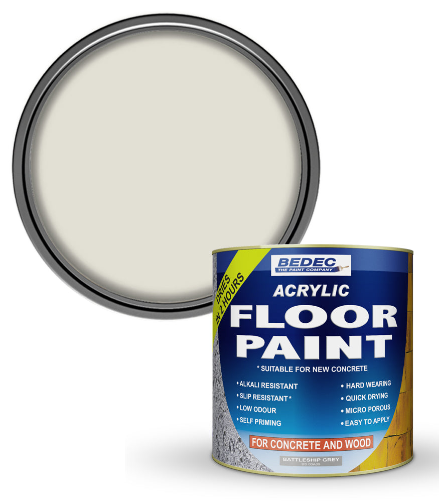Bedec Acrylic Floor Paint - Light Grey - 1 Litre