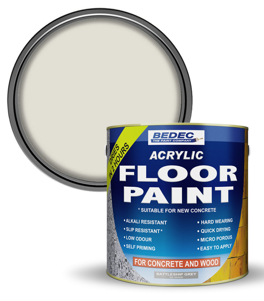 Bedec Acrylic Floor Paint - Light Grey - 2.5 Litre