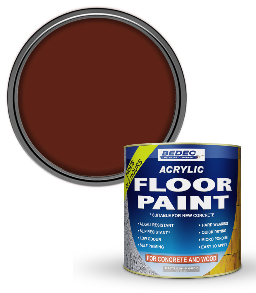 Bedec Acrylic Floor Paint - Tile Red - 1 Litre
