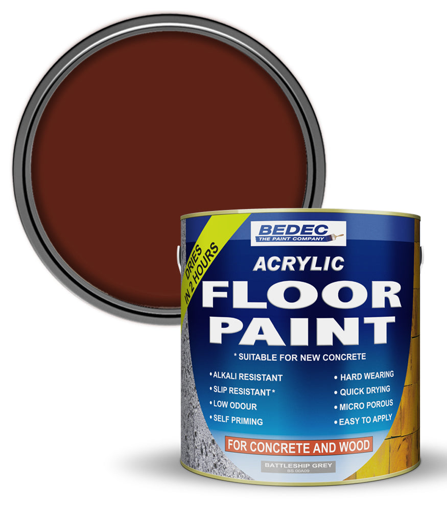 Bedec Acrylic Floor Paint - Tile Red - 2.5 Litre