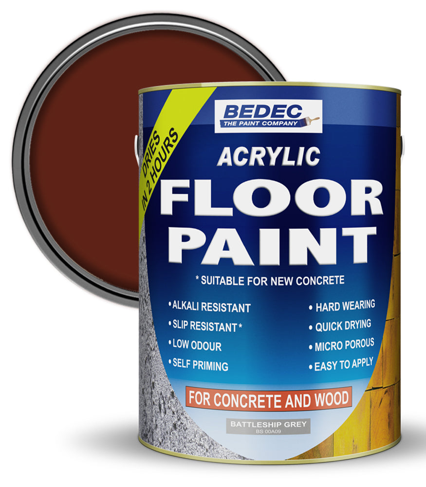 Bedec Acrylic Floor Paint - Tile Red - 5 Litre