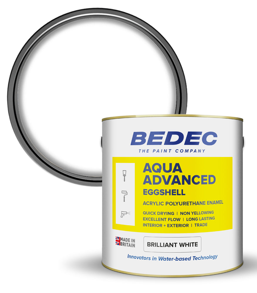 Bedec Aqua Advanced Paint Eggshell - Brilliant White - 2.5 Litre