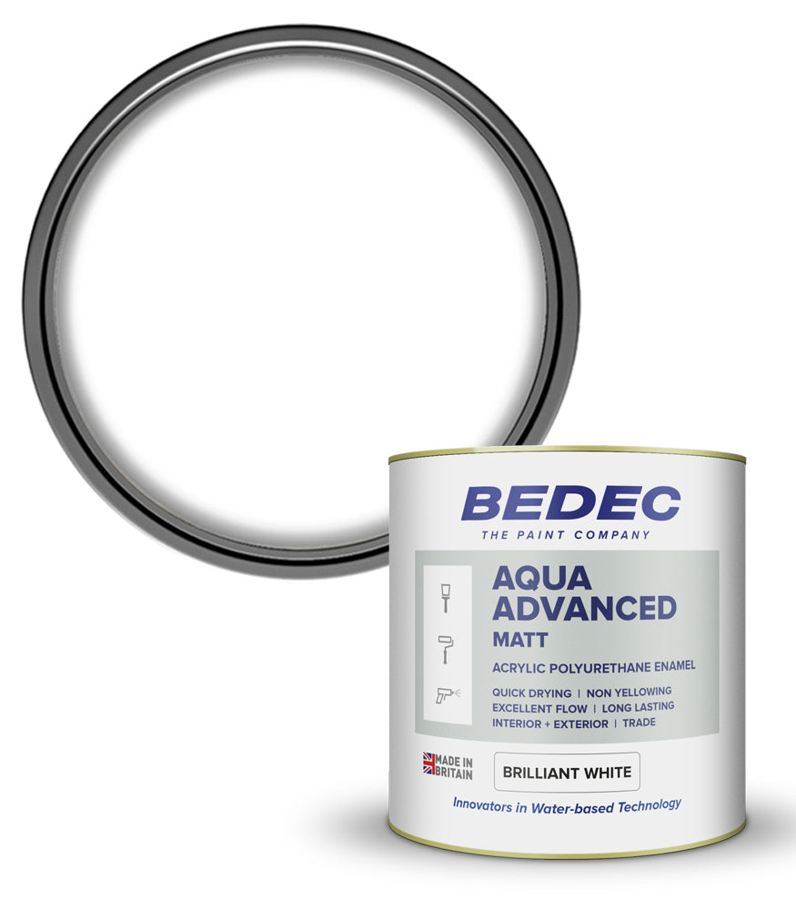 Bedec Aqua Advanced Paint Matt - Brilliant White - 1 Litre