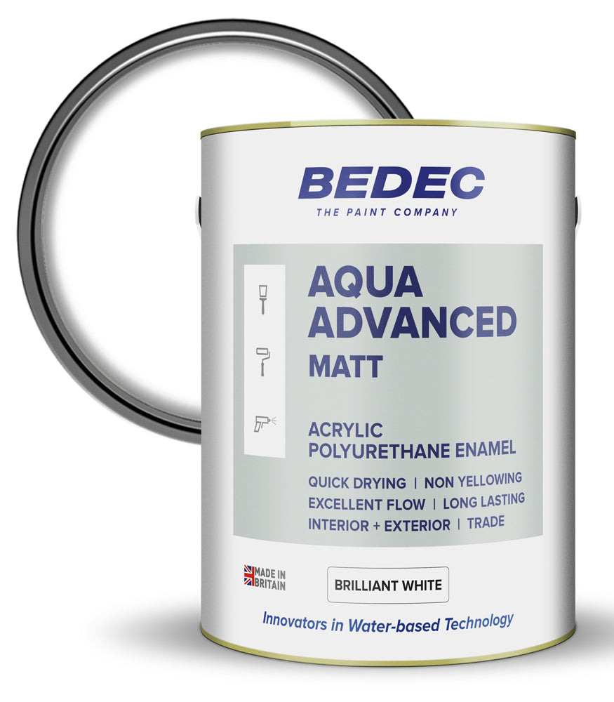 Bedec Aqua Advanced Paint Matt - Brilliant White - 5 Litre