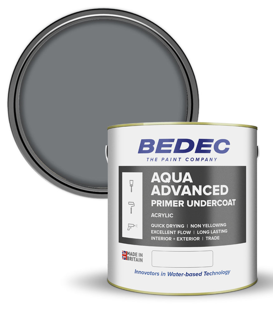 Bedec Aqua Advanced Paint Primer Undercoat - Dark Grey - 2.5 Litre