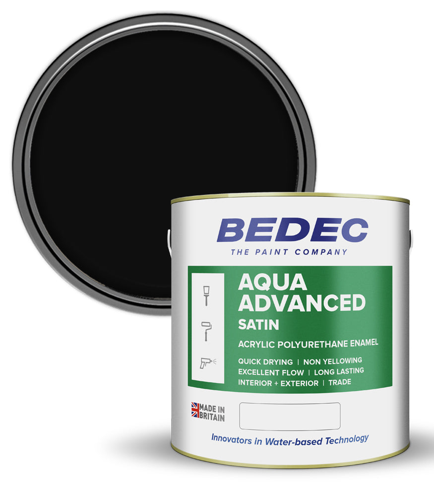 Bedec Aqua Advanced Paint Satin - Black - 2.5 Litre