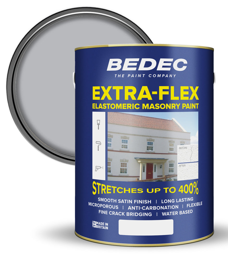 Bedec Extra Flex Masonry Paint - Light Grey - 5 Litre