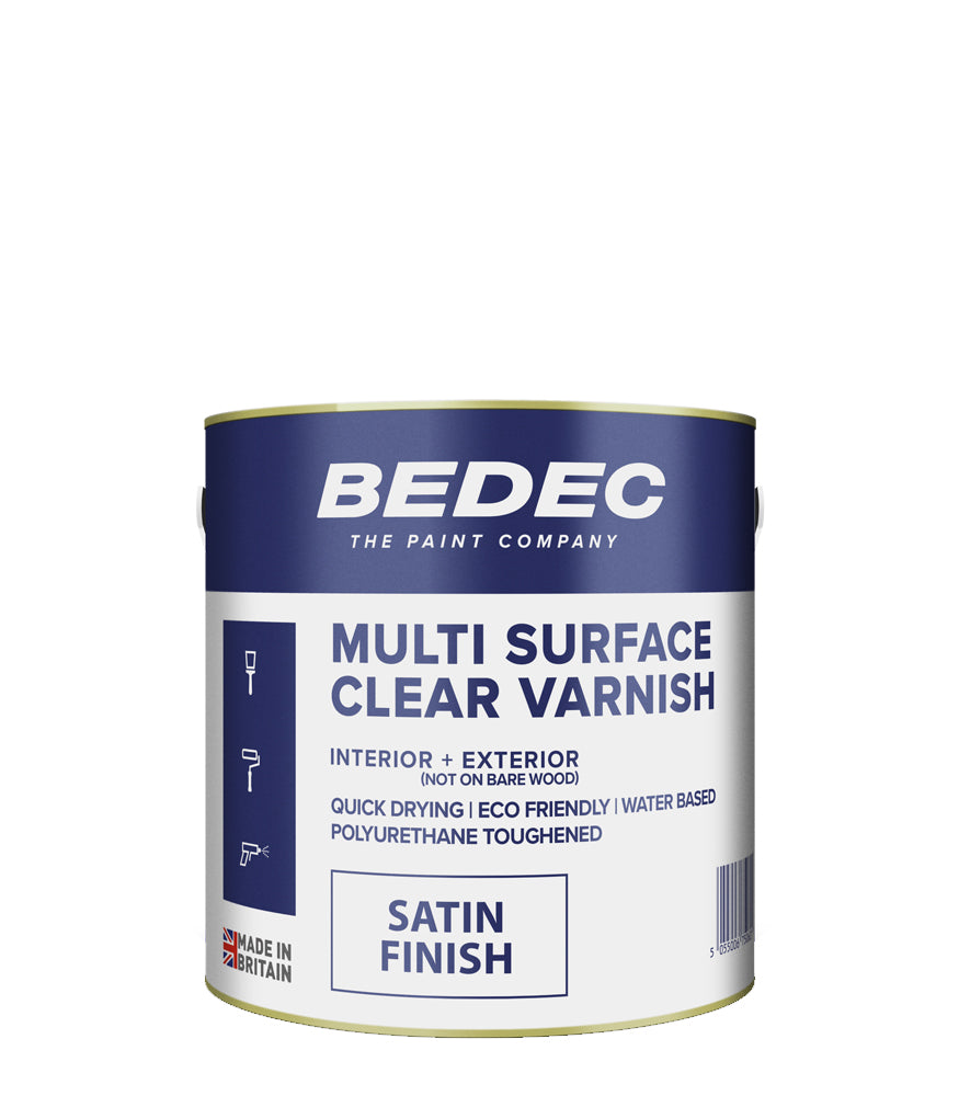 Bedec Multi Surface Clear Varnish - Satin - 2.5 Litre