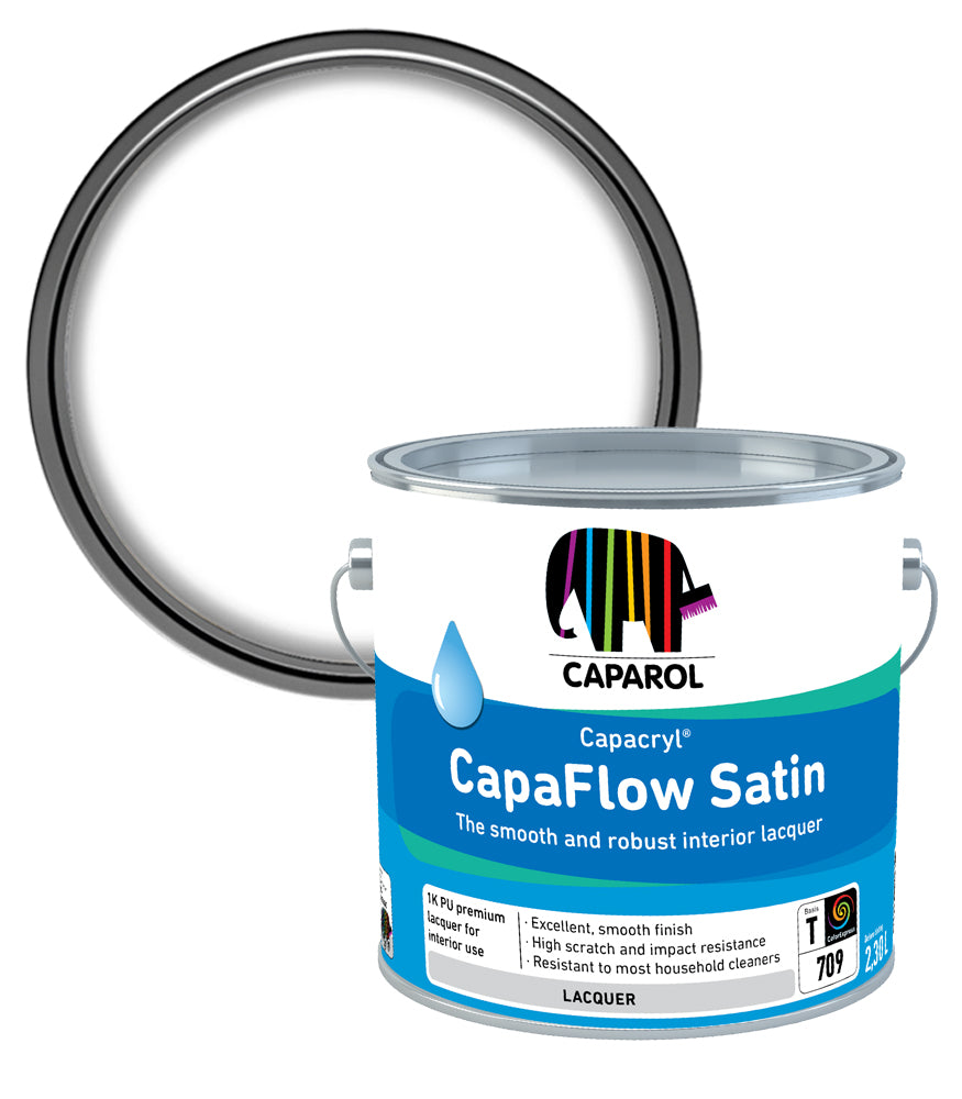 Caparol Capacryl Capaflow Enamel Paint Satin - White - 2.4 Litre