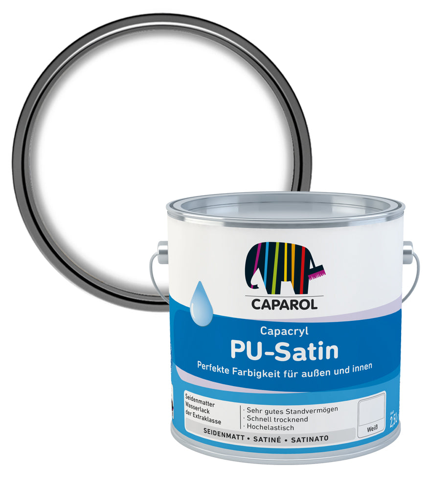 Caparol Capacryl PU Satin - White - 2.5 Litre