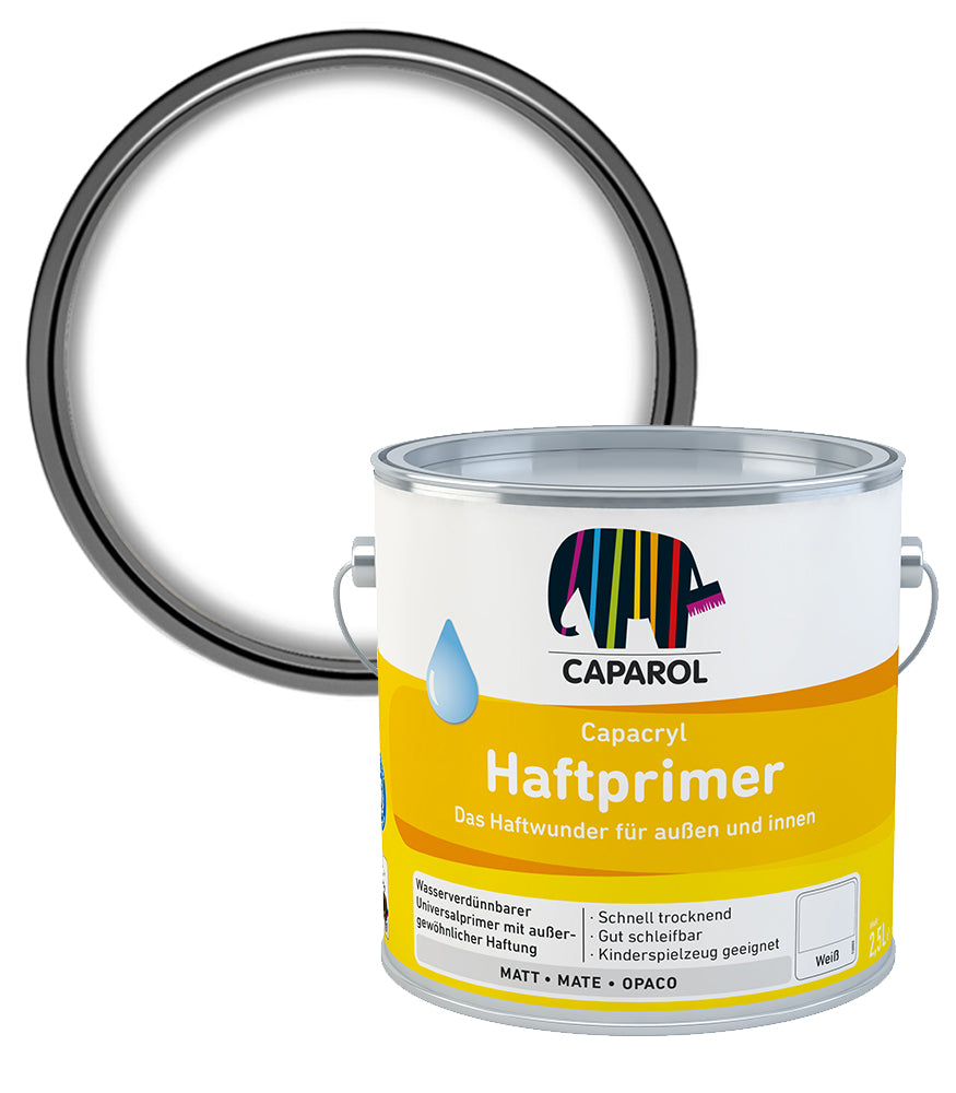 Caparol Capacryl Haftprimer Waterbased Adhesion Primer - White - 2.5 Litre