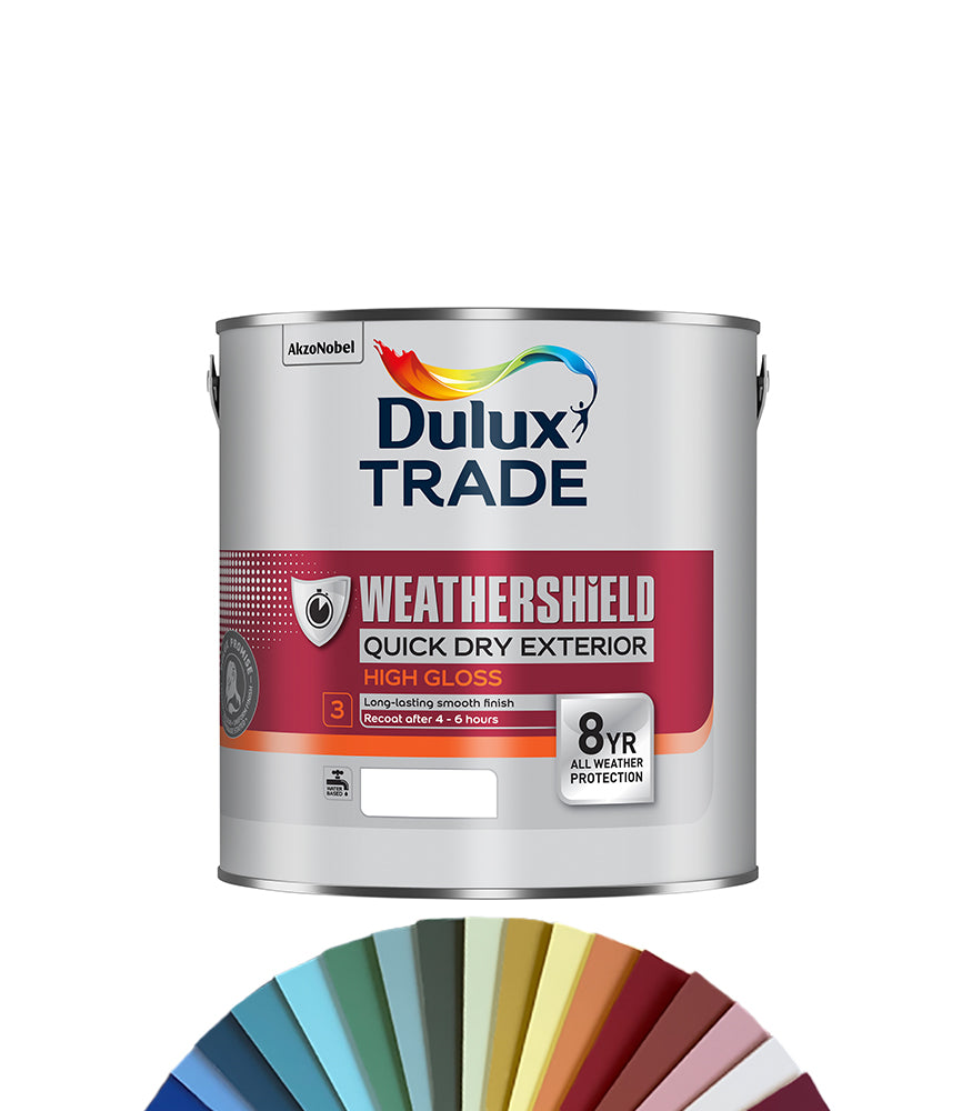 Dulux Trade Weathershield Quick Dry Exterior High Gloss 2.5L - Tinted Colour Match