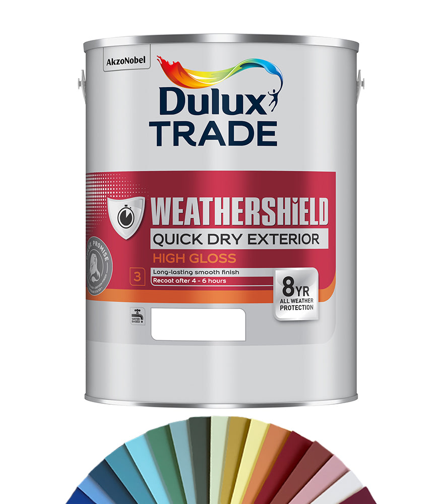 Dulux Trade Weathershield Quick Dry Exterior High Gloss 5L - Tinted Colour Match