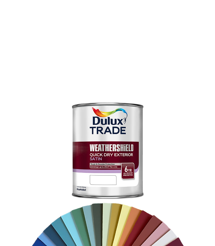 Dulux Trade Weathershield Quick Dry Exterior Satin 1L - Tinted Mixed Colour