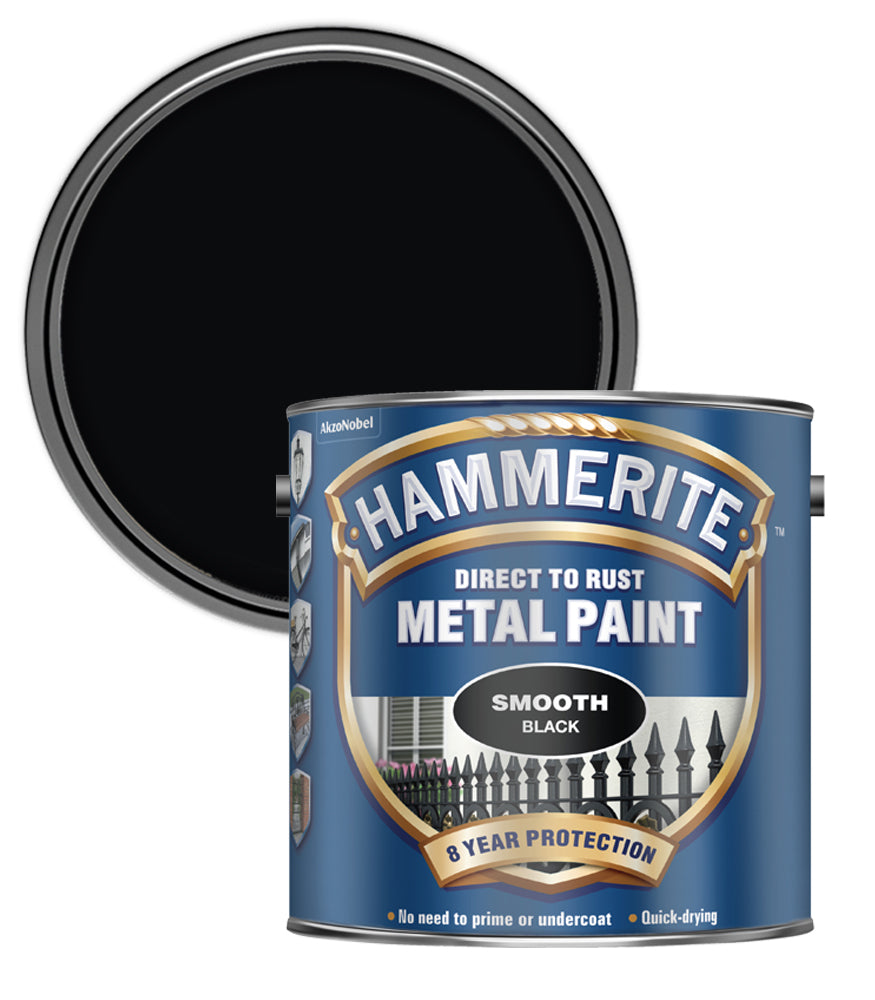Hammerite - Smooth Direct To Rust Metal Paint - 2.5 Litres - Black