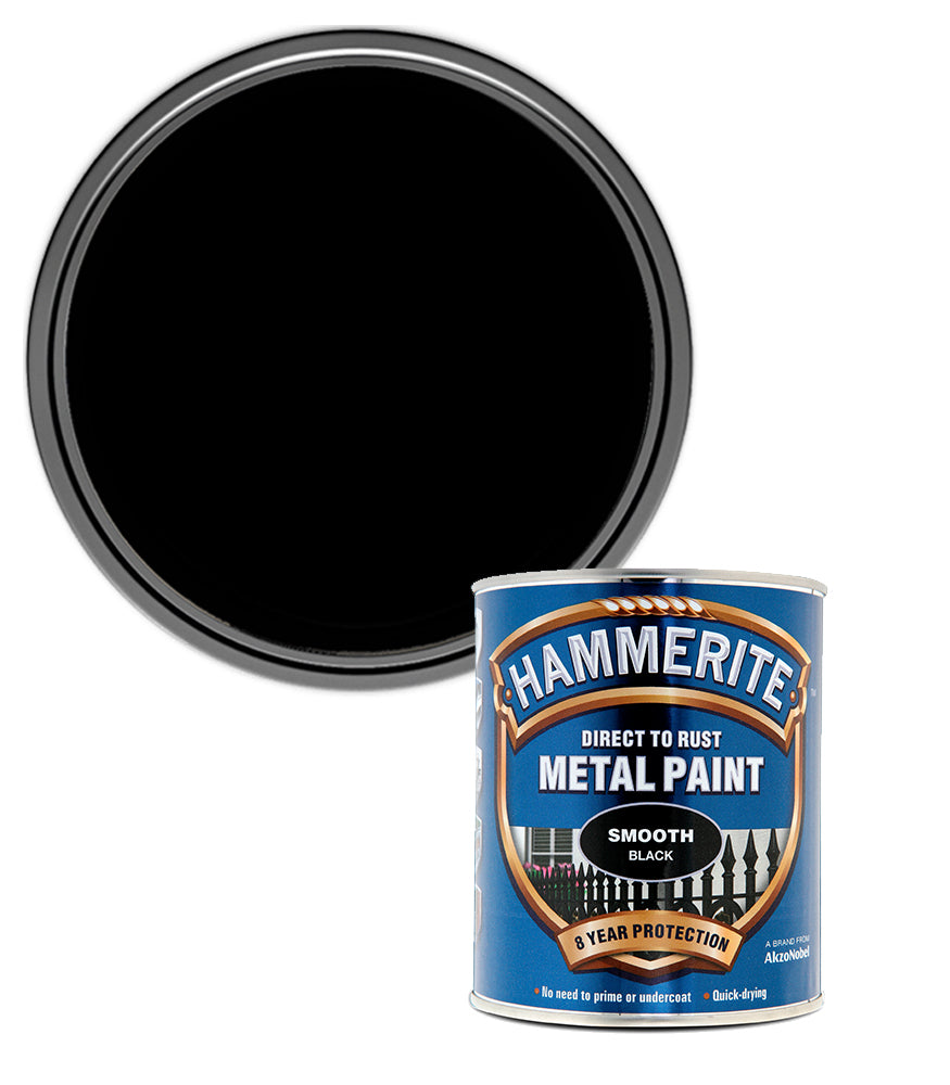 Hammerite - Smooth Direct To Rust Metal Paint - 750ML - Black