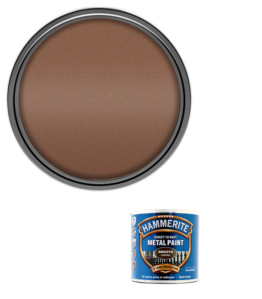 Hammerite - Smooth Direct To Rust Metal Paint - 250ML - Copper