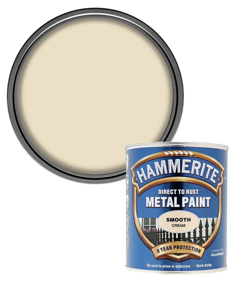Hammerite - Smooth Direct To Rust Metal Paint - 750ML - Cream