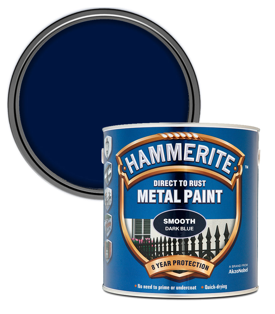 Hammerite - Smooth Direct To Rust Metal Paint - 2.5 Litres - Dark Blue