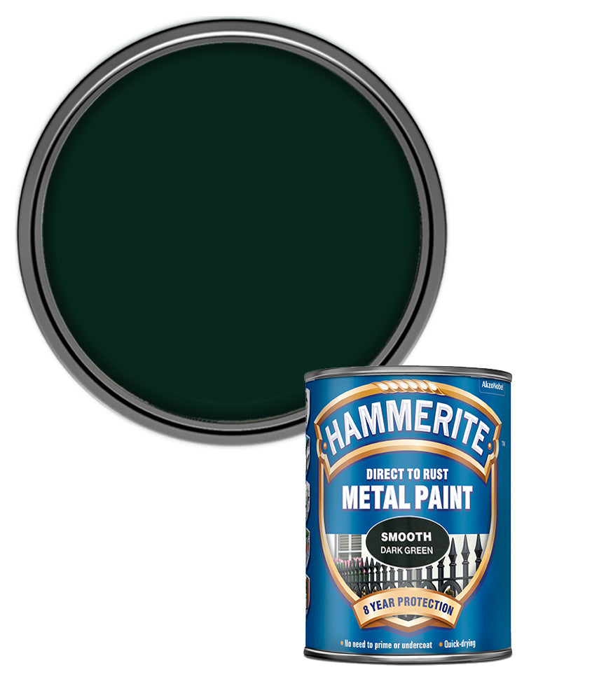 Hammerite - Smooth Direct To Rust Metal Paint - 750ML - Dark Green